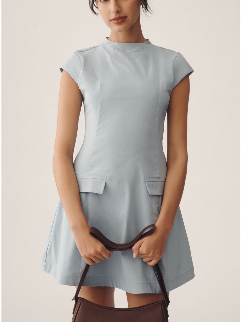 Maeve Light Blue Cap-Sleeve A-Line Dress